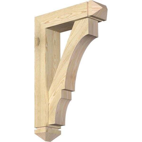 Ekena Millwork Balboa Arts and Crafts Rough Sawn Bracket w/ Offset Brace, Douglas Fir, 6"W x 22"D x 34"H BKT0604X22X34BOA03RDF - main